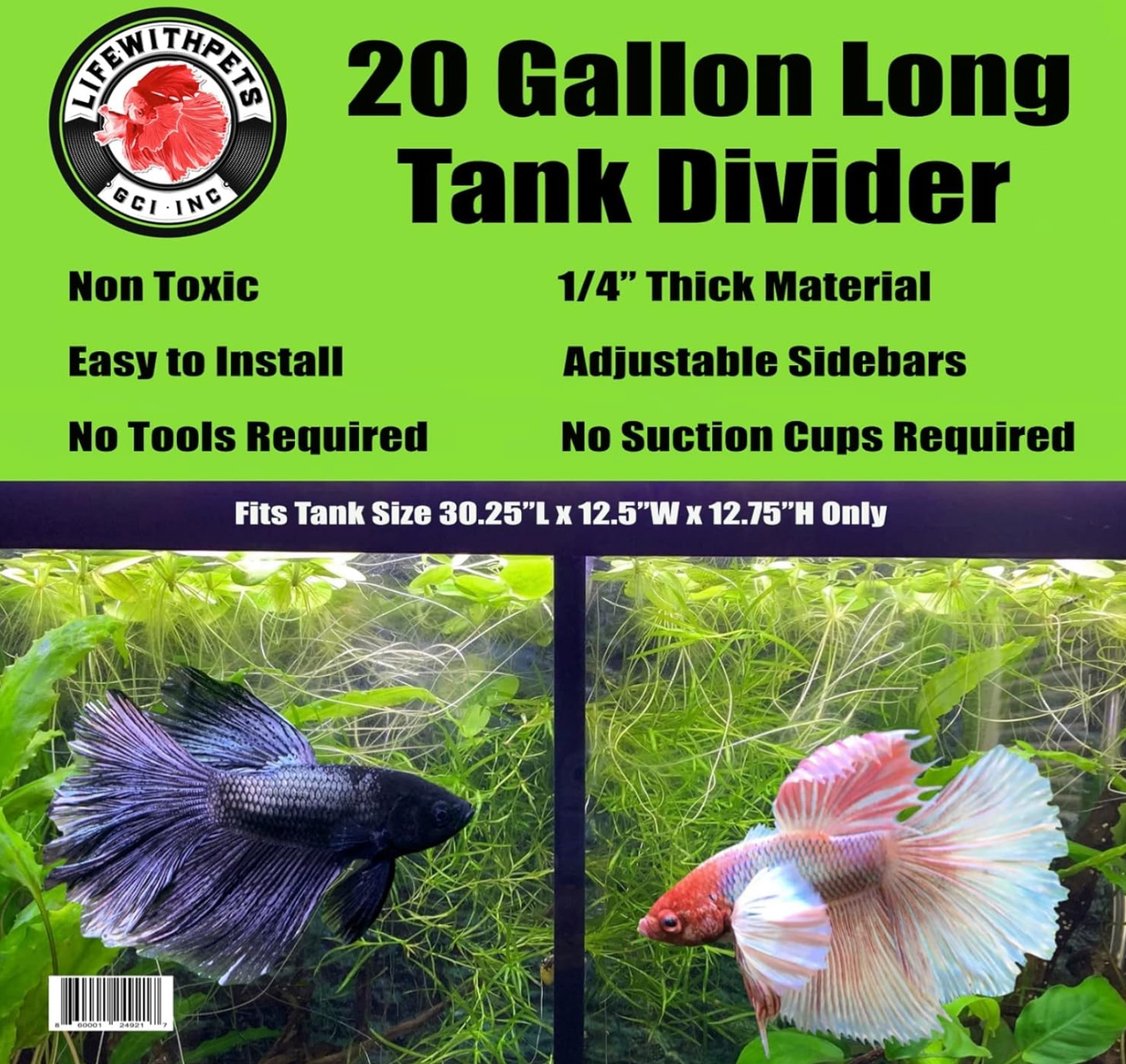 LifeWithPets 20 Gallon LONG fish Tank Divider