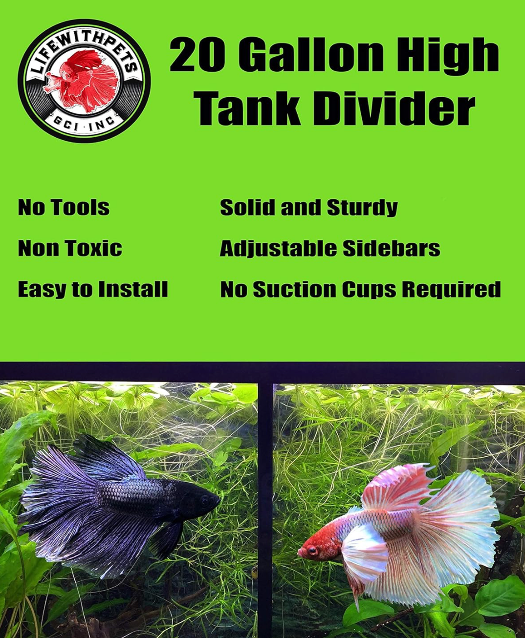 Lifewithpets 20 Gallon Tall Fish Tank divider
